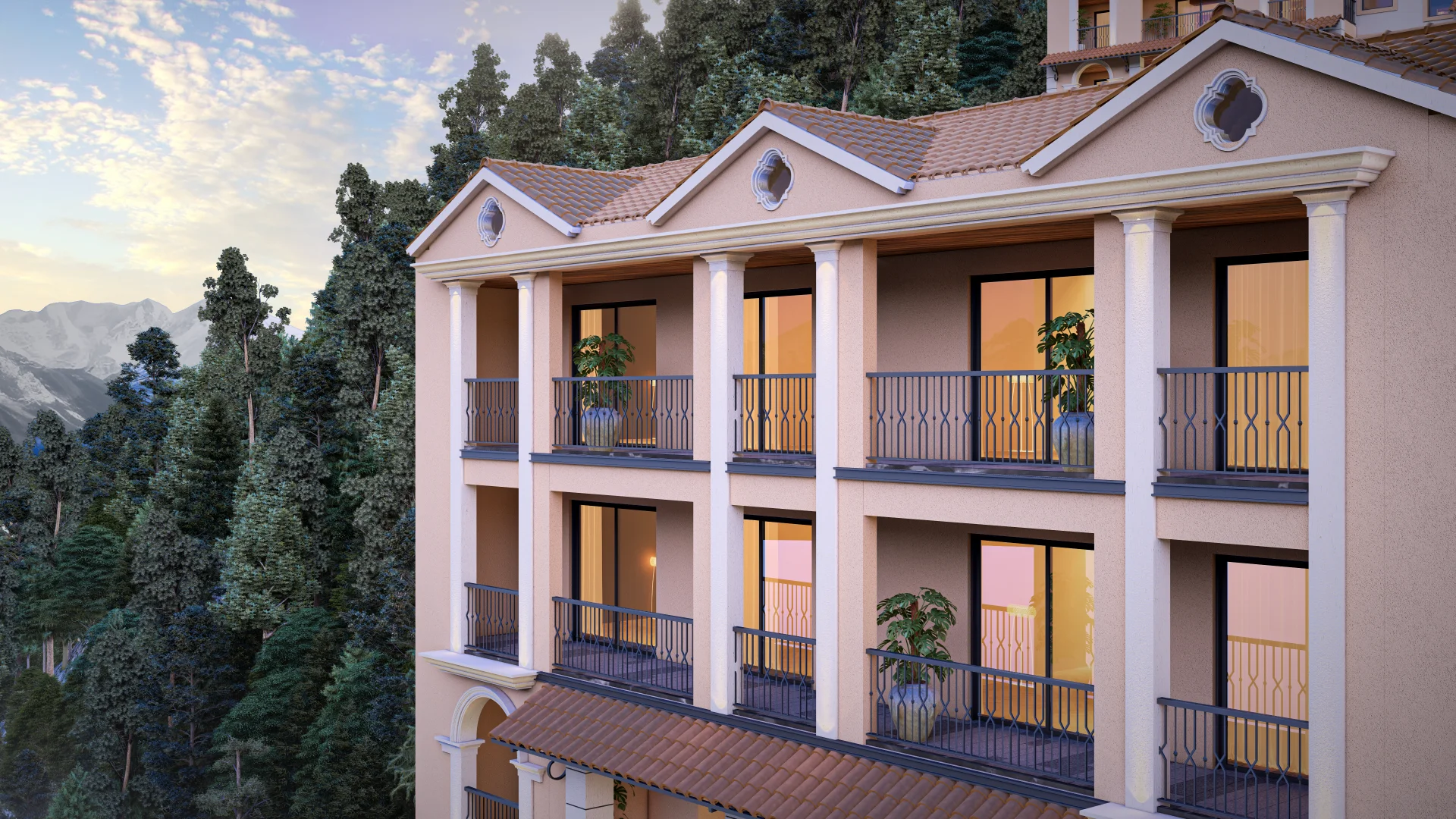 Contemporary Mountain Elevation 02